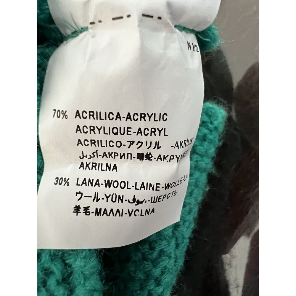 Benetton Girls M (7-8) Green Knit Sweater Dress Tunic Acrylic‎ Wool Cap Sleeve - Picture 8 of 8